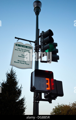 Straßenecke in Downtown Hendersonville, North Carolina Stockfoto