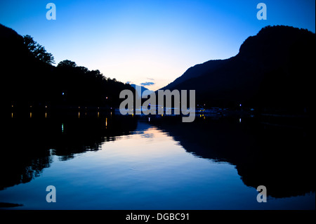 Sonnenuntergang am Lake Lure North Carolina Stockfoto