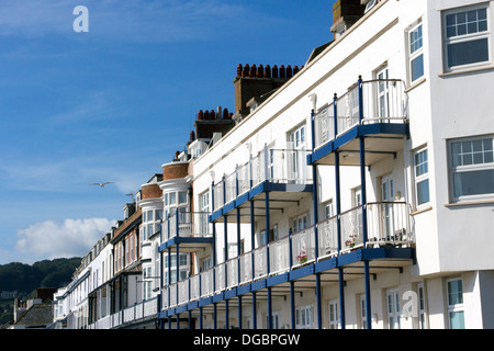 Sidmouth Strandpromenade, The Dorset and East Devon Coast World Heritage Site ist Englands erste Weltnaturerbe, regency Stockfoto