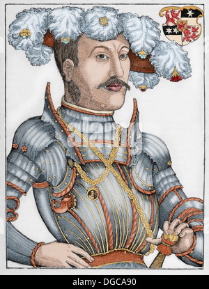 Philipp i. von Hessen (1504-1567) genannt The Magnanimous. Holzschnitt von Hans Brosamer (ca.1500-1554). Farbige. Stockfoto