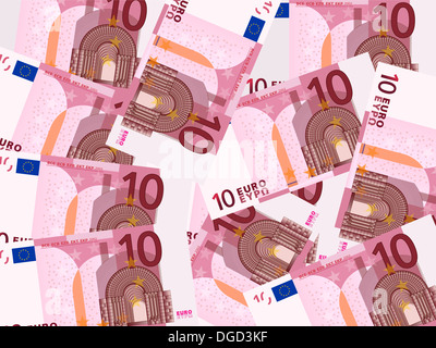 Hintergrund aus einer zehn-Euro-Banknoten. Vektor-Illustration.