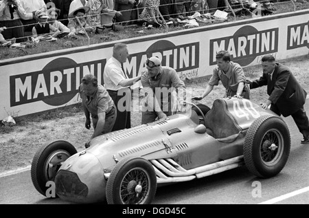 Louis Rosier Grand Prix von Frankreich, Reims, Frankreich 1951 seine Talbot-Lago einschieben. Stockfoto