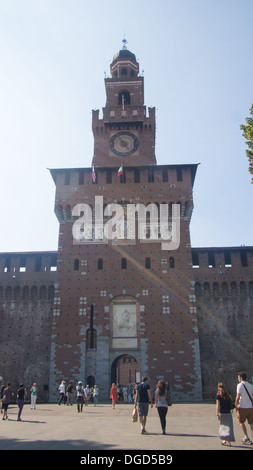 Innenseite Sforza Schloss (Castello Sforzesco), Mailand, Lombardei, Italien Stockfoto