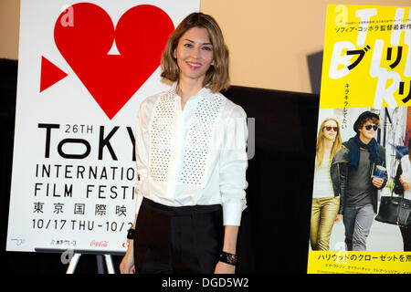 Tokio, Japan. 18. Oktober 2013. Regie Sofia Coppola besucht die Talkshow des Films "The Bling Ring" am 26. Tokyo International Film Festival 2013 in Roppongi Hills Arena, Tokio, Japan, 18. Oktober 2013. Bildnachweis: Rodrigo Reyes Marin/AFLO/Alamy Live-Nachrichten Stockfoto