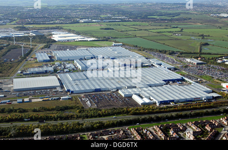 Luftaufnahme des Automobilwerk Nissan-Werk in Washington in der Nähe von Sunderland, UK Stockfoto