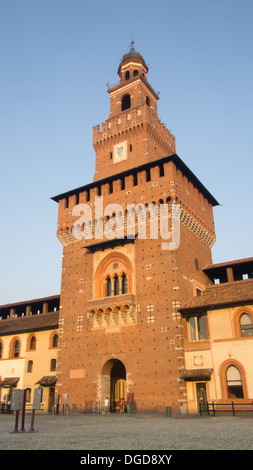 Innenseite Sforza Schloss (Castello Sforzesco), Mailand, Lombardei, Italien Stockfoto