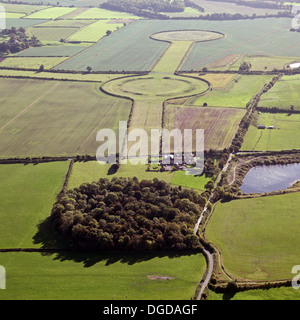 Luftaufnahme des Thornborough Henges, North Yorkshire Stockfoto