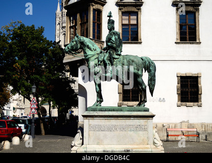 Andras Hadik Statue aus dem 18. Jahrhundert ungarischen Grafen Europas Varhegy Buda Castle Hill Budapest Ungarn Stockfoto