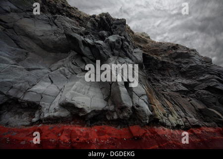 Roten Felsen, Birdlings Flat, Neuseeland Stockfoto