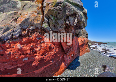 Roten Felsen, Birdlings Flat, Neuseeland Stockfoto