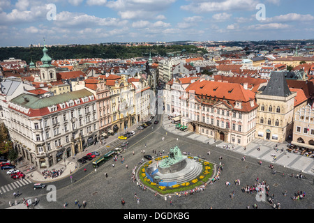 Luftaufnahme von Prag von oben des Rathauses Stockfoto