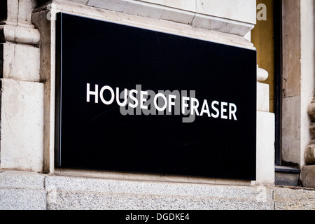 House of Fraser, Kaufhaus Zeichen. Stockfoto