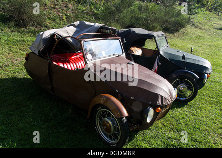 Velorex in der Tschechoslowakei wurde ein dreirädriger Kleinwagen hergestellt. Speziell für Behinderte entwickelt. Stockfoto