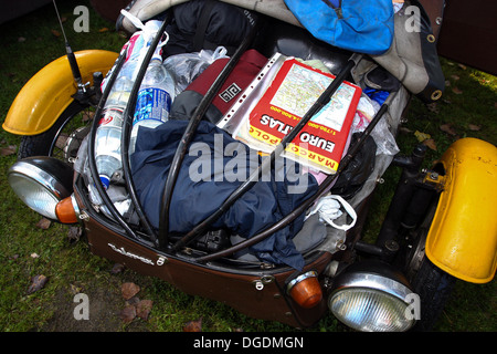 Velorex in der Tschechoslowakei wurde ein dreirädriger Kleinwagen hergestellt. Speziell für Behinderte entwickelt. Stockfoto