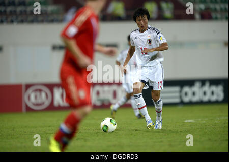 Sharjah, Vereinigte Arabische Emirate. 18. Oktober 2013. Kento Misao (JPN) Fußball / Fußball: FIFA U-17 World Cup 2013 Gruppe D Übereinstimmung zwischen 0-1 Russland Japan Stadium Sharjah in Sharjah, Vereinigte Arabische Emirate. © Fernen Osten Presse/AFLO/Alamy Live-Nachrichten Stockfoto