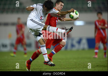 Sharjah, Vereinigte Arabische Emirate. 18. Oktober 2013. Rikiya Motegi (JPN) Fußball / Fußball: FIFA U-17 World Cup 2013 Gruppe D Übereinstimmung zwischen 0-1 Russland Japan Stadium Sharjah in Sharjah, Vereinigte Arabische Emirate. © Fernen Osten Presse/AFLO/Alamy Live-Nachrichten Stockfoto