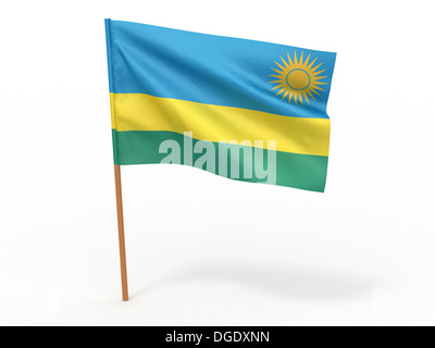 Flagge im Wind flattern. Ruanda. 3D Stockfoto