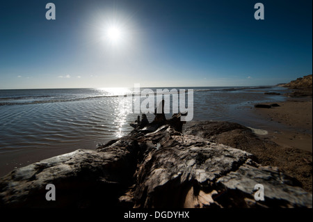 Ruhe nach der Sturm auf Benacre Strand Suffolk. Stockfoto