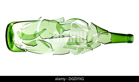 zerbrochenes Glas-Flasche Stockfoto
