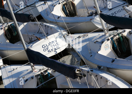 Piers Park Segelclub auf Boston Harbor, East Boston, Massachusetts, USA Stockfoto