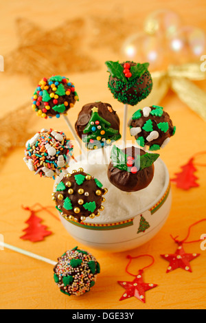 Weihnachten Cakepops. Rezept zur Verfügung. Stockfoto