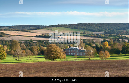 Godmersham House, inmitten der North Kent Downs; ländliche Idylle im Herbst. Stockfoto