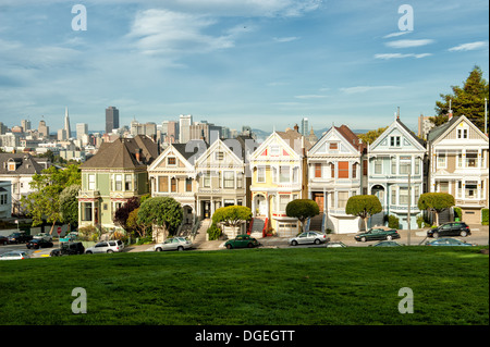 Painted Ladies am Alamo Square, San Francisco Stockfoto