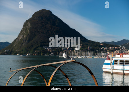 Lago di Lugano Tessin Schweiz Stockfoto