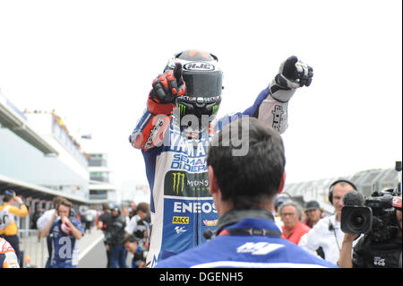 Phillip Island Australien. 20. Oktober 2013. Jorge Lorenzo (Yamaha Factory Racing) während des Rennens von Phillip Island Circuit Credit: Action Plus Sport Bilder/Alamy Live News Stockfoto