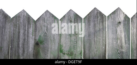 Holzzaun isoliert auf weißem Hintergrund Stockfoto