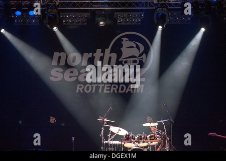 Trommel in eine Bühne auf dem North Sea Jazz Festival. Stockfoto