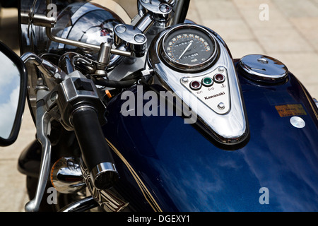 Kawasaki V Classic Motorrad-dashboard Stockfoto