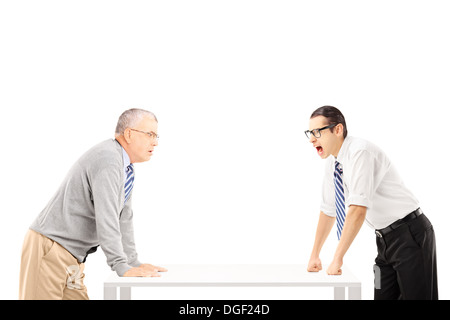 Wütend anzuschreien senior woman Geschäftsmann Stockfoto