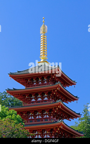 Fünfstöckige Pagode Takahata-Fudo Kongo-Ji Tempels Tokio Japan Stockfoto