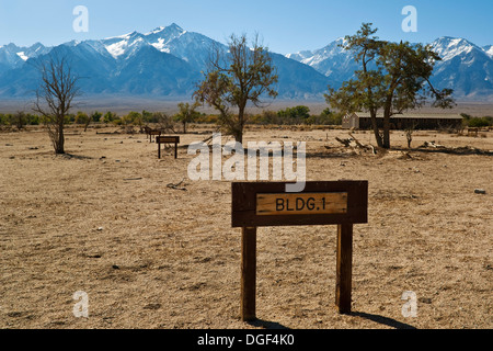 Internierungslager Manzanar japanische dem zweiten Weltkrieg, in der Nähe von Unabhängigkeit, östliche Sierra, California Stockfoto