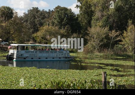 Der Jungbrunnen ESO History Tour Boot im De Leon Springs State Park in Zentral-Florida Stockfoto