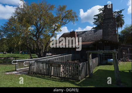 De Leon Springs State Park in Central Florida USA historischen Sugar Mill Ruinen. Stockfoto