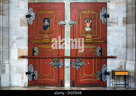 Braut-Portal von innen, renoviert im Jahre 1616, St. George's Minster, Dinkelsbühl, Middle Franconia, Bayern, Deutschland Stockfoto