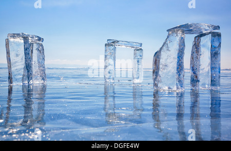 Icehange -, die Stonehenge aus Eis am Baikalsee in Sineria Stockfoto