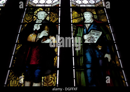 Glasfenster in der John Rylands Library, Deansgate, Manchester UK Stockfoto