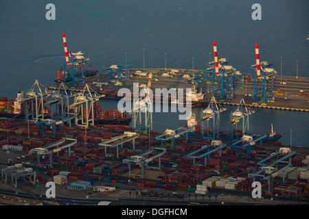 Eine Luftaufnahme von den Hafen von Haifa Stockfoto