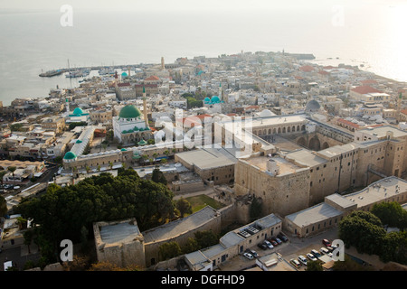 Ein Luftbild der Altstadt von Akko Stockfoto