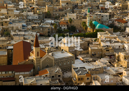 Ein Luftbild der Altstadt von Akko Stockfoto