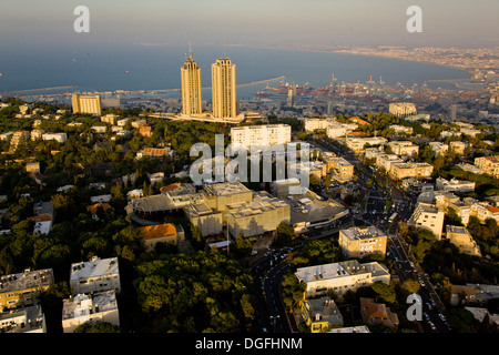 Eine Luftaufnahme des Dan Panorama Hotels in Haifa Stockfoto