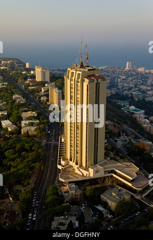 Eine Luftaufnahme des Dan Panorama Hotels in Haifa Stockfoto