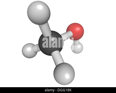 Chemische Struktur eines Methanol (Methylalkohol, MeOH) Molekül Stockfoto