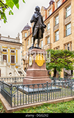 Statue von Goethe am Naschmarkt am Leipziger Platz Stockfoto