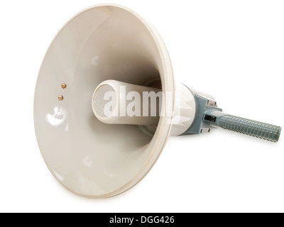 Megaphon isoliert auf weißem Hintergrund Stockfoto
