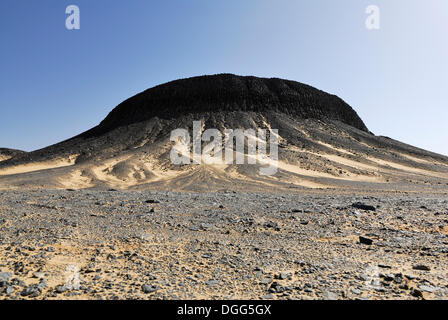 Zeugen-Berg, schwarze Wüste, in der Nähe der Oase Bahariya, westliche Wüste, Ägypten, Afrika Stockfoto