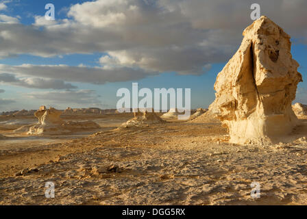 Pilzförmige Kalksteinformationen, Weiße Wüste, Farafra Oase, westliche Wüste, Ägypten, Afrika Stockfoto